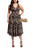Womens Elegant Bohemian-Style Printed Dress