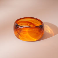 Irregular Wide-brimmed Tan Resin Bracelet