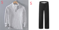 Half-high Neck Thickened Thick Needle Men's Sweater Zip Loose Pullover Knitwear