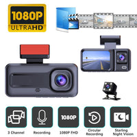 Night Vision Driving Recorder HD 1080 Three Lens