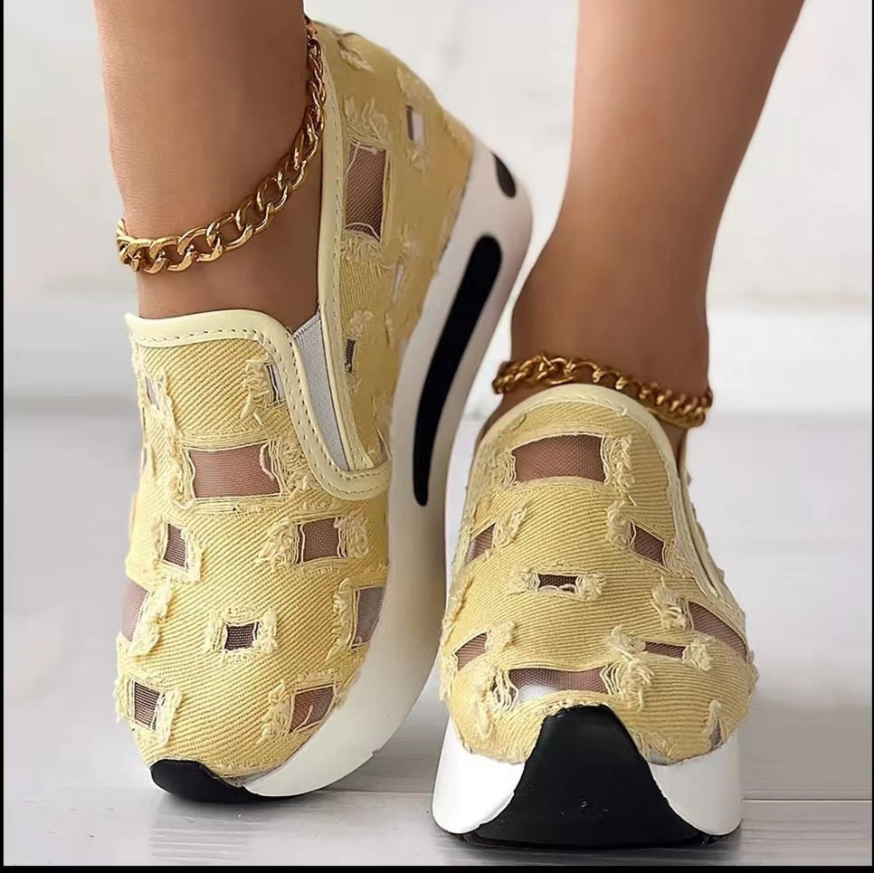 Plus Size Beggar Breathable Shoes With Hidden Heels Women