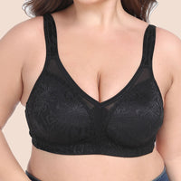Embroidered Full-Cup Plus-Size Ultra-Thin Wireless Bra For Women