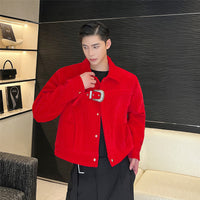 Chinese Retro Style Red Jacket Fashionable Men And Women