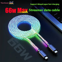 Colorful RGB Illuminating Data Cable Breathing Light Gradient PD66W
