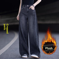 Straight-leg High-waisted Loose-fitting Wide-leg Pants