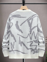 Men's Autumn And Winter Loose Round Neck Knitted Long-sleeved Jacket