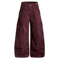 Distressed Washed Scimitar Workwear Pants Trendy Brand Retro Wide-Leg Trousers