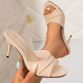 Fashionable Open Toed Fine Heel Suede High-heeled Sandals, Comfortable And Casual Style, Fashionable And Casual Slippers