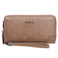 Men's Casual Double Zip Hand-held Large Capacity Multiple Card Slots Wallet