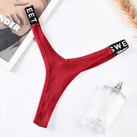 Thin-strapped Seamless Cotton Low-rise Thong