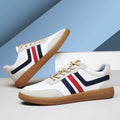 Mens Leather Sneakers With Built-In Height-Boosting Insoles And Tendon-Style Rubber Soles