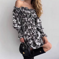 Spring Autumn Casual Lantern Sleeve Dress For Women