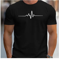 Creative Graphic-print Slim-fit Casual Sports Crew-neck Short-sleeve Top