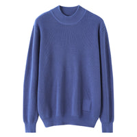 Men's Half Turtleneck Diamond Pattern Thickened Pullover Long Sleeve Base Layer Thermal Men's Clothing