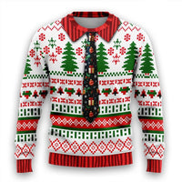 Men's Christmas 3D Print Round Neck Casual Sweater Coat