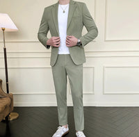 Men's Slim-fit Casual Semi-formal Suit Two-piece Set