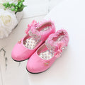 High Heel Dance Single Shoes Lace Rhinestone Children's