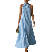 Women's Off-Shoulder Sleeveless Cross-Strap Dress