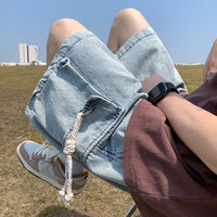 American Retro Workwear Denim Men's Loose Casual Thin Pants