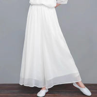 New Chinese-style Zen Tea Clothing With Tie-up Top In Cotton And Linen