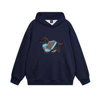 Cartoon Sausage Puppy Chain Embroidery Loose Sweater