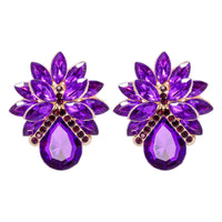 New Fashion Women's Personality Flower Rhinestone-embedded Earrings