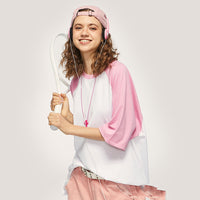 Menswear T-shirt Candy Color Contrast Color Raglan Sleeve