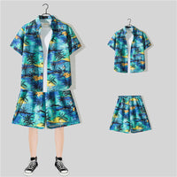 Short Sleeve Printed Shirt Summer Thin Suit