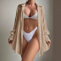 European And American Shirt-style Beach Sun Cover-up