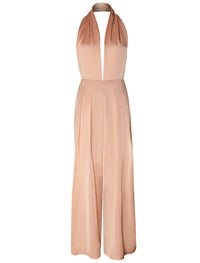 Sexy Deep V Halterneck Jumpsuit Casual Trousers