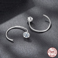 Silver Ziyun Original Cool D Color Moissanite Ear Hook