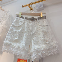 High-waisted Shorts With Diamond Korean Jeans