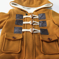 Fleece-lined Hooded Coat For Boys