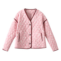 New European And American-style Fashionable Casual V-neck Printed Jacket For Women