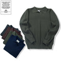 Braid Pattern Pure Cotton Lapel Thick Knitwear Sweater