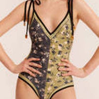Double-sided Clothes Women's Tight Strap Printing Swimsuit