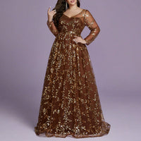 New Slim-fit V-neck Long-sleeve Cocktail And Ball Gown