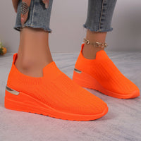 Womens Mesh Flyknit Thick-soled Breathable Casual Shoes