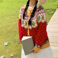 Vintage-style Christmas Sweater Cardigan