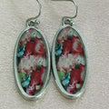 European And American-style Oval Colored Pendant Earrings
