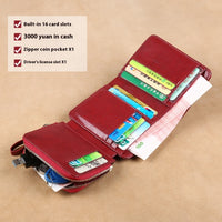 Women's Fashion Short Large Capacity Buckle Wallet