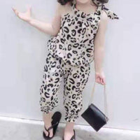 Suit Super Western Style Little Girl Treasure Leopard Print