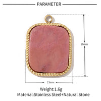 Bohemian Natural Stone Titanium Steel Necklace Pendant Oval Ornament Accessories