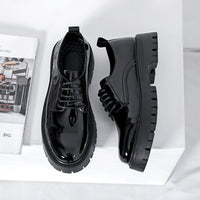 Plus Size Men's Shoes Fashion Shiny Surface Big Head Leather Shoes British Style