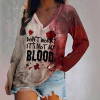 Women's Long-sleeve Printed Crew-neck Top