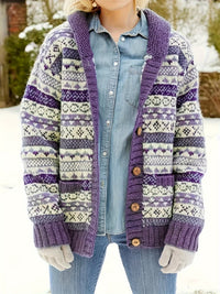 Polyester Tribal Knit Sweater Women's Knitted Sweater