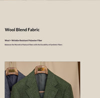 Wool Heavyweight Blazer Vintage Gentleman's Style Slim Fit