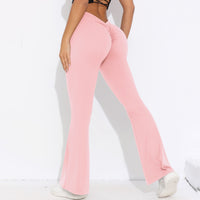 Solid Color Sanding V Waist High Waist Hip Lift Loose Casual Wide-leg Pants