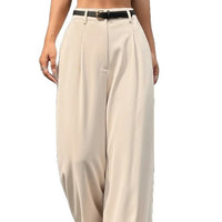 Women's Elegant Casual Wide-Leg Straight Pants With Belt