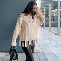 Casual All-match Solid Color Knitted Top For Women